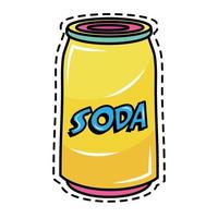 soda può pop art sticker icon vettore