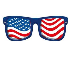 occhiali da sole con bandiera degli Stati Uniti d'America vettore