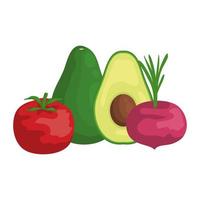 verdure fresche cibo sano icone vettore