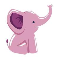 simpatico personaggio rosa elefante vettore