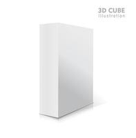 realistico bianco vettore aperto vuoto 3d box illustrazione con le ombre.