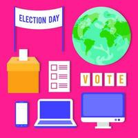 set di icone del giorno delle elezioni vettore