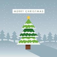 cartolina di Natale con albero di pino vettore