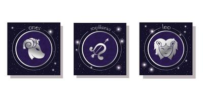 set di segni zodiacali icon set vettore