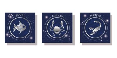 set di segni zodiacali icon set vettore