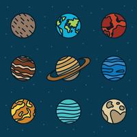 Set di pianeti vettore