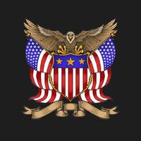 American Eagle emblema illustrazione vettoriale