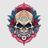 messico teschio di zucchero dia de los muertos illustrazione vettore