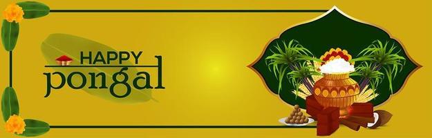 concetto di design di banner pongal vettore