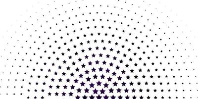 sfondo vettoriale viola chiaro con stelle piccole e grandi.