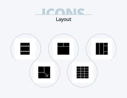 disposizione glifo icona imballare 5 icona design. . vettore