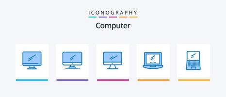 computer blu 5 icona imballare Compreso . imac. mobile. dispositivo. creativo icone design vettore