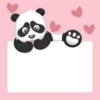 poster di dedica arrampicata carta orso panda per san valentino vettore