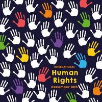 lettering campagna per i diritti umani con motivo a stampe a mano vettore
