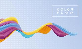 flusso di colori vivaci con poster di sfondo cornice rettangolare vettore