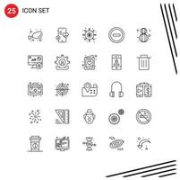 25 creativo icone moderno segni e simboli di contento ui distribuzione meno pagamenti modificabile vettore design elementi