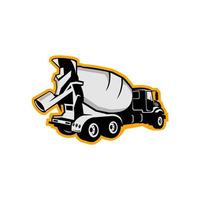 calcestruzzo camion linea icona concetto. calcestruzzo camion vettore lineare illustrazione, simbolo, cartello