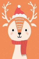 simpatiche renne che indossano abiti natalizi vettore