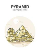 piramide egitto punto di riferimento minimalista cartoon vettore