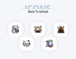 indietro per scuola linea pieno icona imballare 5 icona design. formazione scolastica. formazione scolastica. formazione scolastica. Indietro. campana vettore