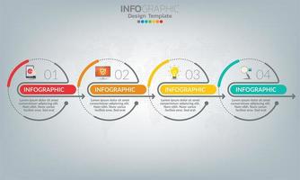 elementi di infografica aziendale con 4 sezioni o passaggi vettore