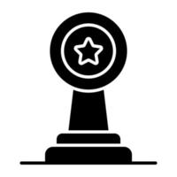 solido design icona di stella premio vettore