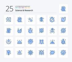 scienza 25 blu colore icona imballare Compreso volta. fermare. meteora. pausa. alloro vettore