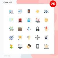 impostato di 25 moderno ui icone simboli segni per estate tramonto pagamento tempo metereologico smartphone modificabile vettore design elementi