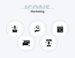 marketing glifo icona imballare 5 icona design. collegare. browser. inizio. monete. reddito vettore