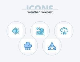 tempo metereologico blu icona imballare 5 icona design. . tempo atmosferico. soleggiato. pioggia. tempo metereologico vettore