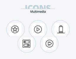 multimedia linea icona imballare 5 icona design. . preferito. riavvolgere vettore