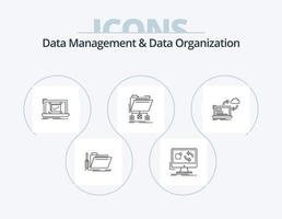 dati gestione e dati organizzazione linea icona imballare 5 icona design. Salva. nube. dati. globale. cose vettore