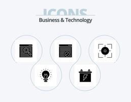attività commerciale e tecnologia glifo icona imballare 5 icona design. mirino. pagina web. browser. in linea. del browser vettore