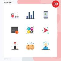 impostato di 9 moderno ui icone simboli segni per Piano calendario pagamento attività commerciale programma modificabile vettore design elementi