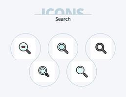ricerca linea pieno icona imballare 5 icona design. ingrandire. generale. ricerca. bicchiere. ricerca vettore