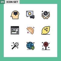 impostato di 9 moderno ui icone simboli segni per gujia galleria mano sito web pagina modificabile vettore design elementi
