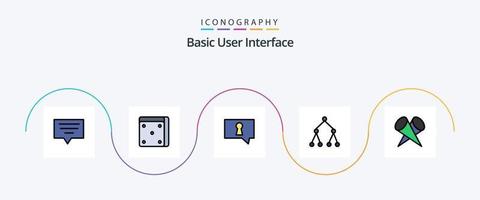di base linea pieno piatto 5 icona imballare Compreso . superiore. segreto. popolare. In primo piano vettore