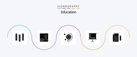 formazione scolastica glifo 5 icona imballare Compreso documento. formazione scolastica. formazione scolastica. lavagna vettore