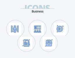 attività commerciale blu icona imballare 5 icona design. megafono. idea. sfida. addestramento. conferenza vettore