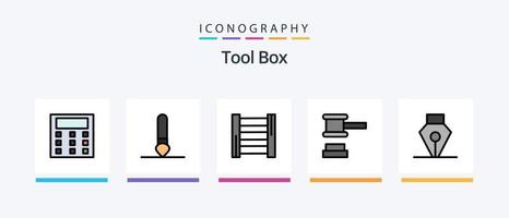 utensili linea pieno 5 icona imballare Compreso . preferenze. controllo. opzioni. segnalazione. creativo icone design vettore