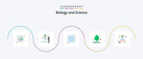 biologia piatto 5 icona imballare Compreso . mano. laboratorio. crescere. pianta vettore