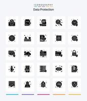 creativo dati protezione 25 glifo solido nero icona imballare come come ricerca. insetto. sicurezza. mobile. serratura vettore