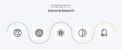 scienza linea 5 icona imballare Compreso . luce. universo. portato. sole vettore