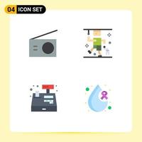 4 creativo icone moderno segni e simboli di elettrodomestici pagamento Radio infortunio shopping modificabile vettore design elementi