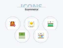 e-commerce piatto icona imballare 5 icona design. aprire. pacchetto. consegna. assicurazione. consegna vettore