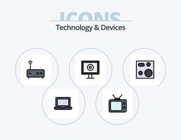 dispositivi linea pieno icona imballare 5 icona design. prodotti. elettronica. walkie talkie. dispositivi. hardware vettore