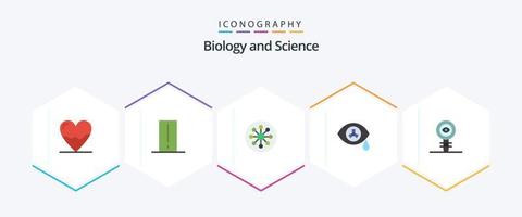 biologia 25 piatto icona imballare Compreso zombie. mutazione. gadget. laboratorio. cellula vettore