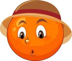 personaggio dei cartoni animati arancione con espressione facciale vettore