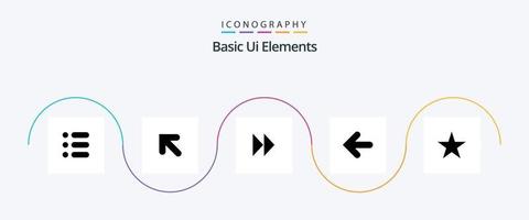 di base ui elementi glifo 5 icona imballare Compreso media. segnalibro. inoltrare. punto Indietro. frecce vettore