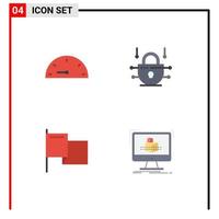 4 tematico vettore piatto icone e modificabile simboli di trattino cubo Internet nazione modellazione modificabile vettore design elementi